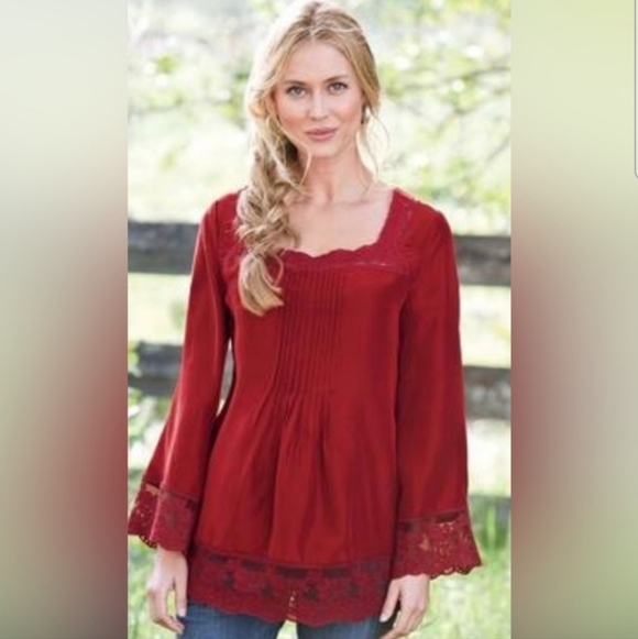 Sundance Tops - Sundance Silk Long Sleeve Blouse Medium